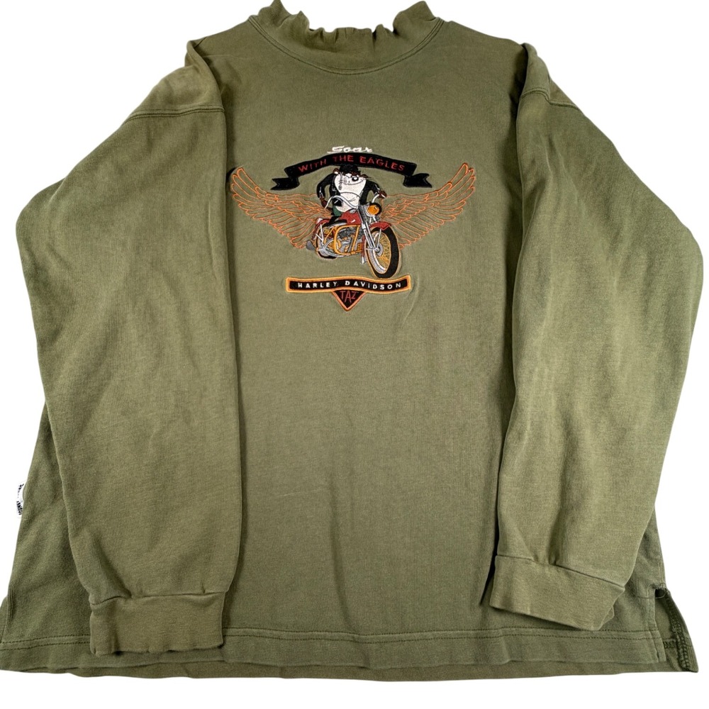 Vintage Acme Looney Tunes Taz Harley Davidson Shirt Soar with the Eagles XL 90s